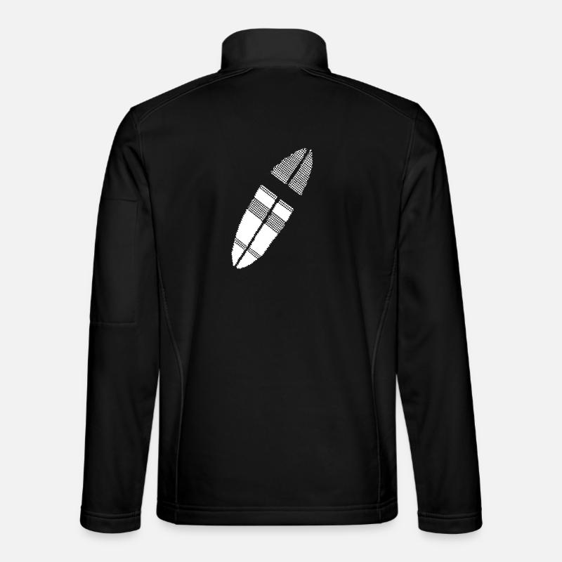 Surfbrett Pixel Grafik - Unisex Softshelljacke - Schwarz