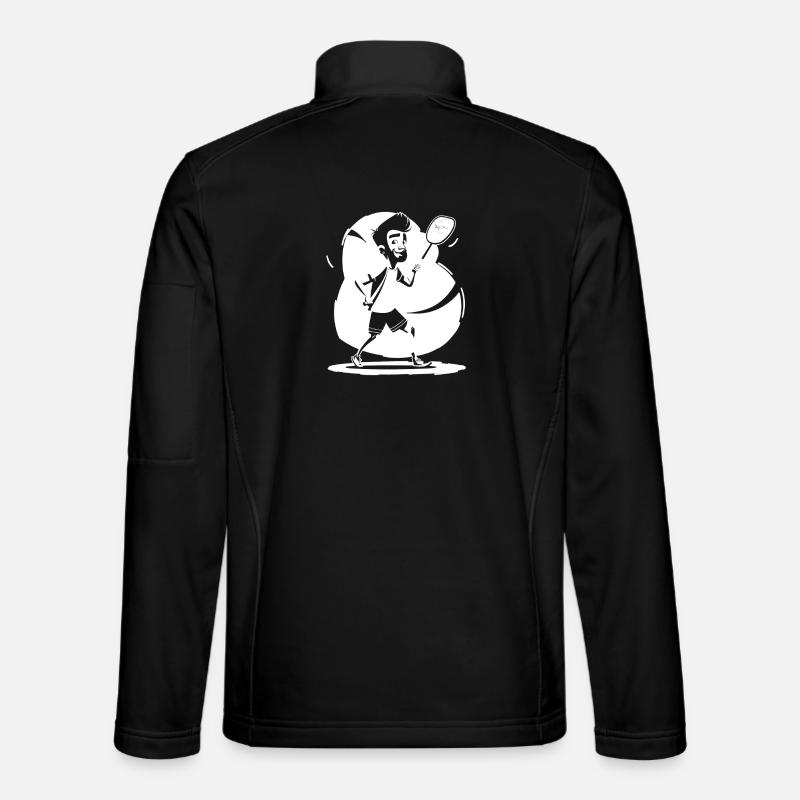 Badminton Player Sketch - Unisex Softshell Jacket - black