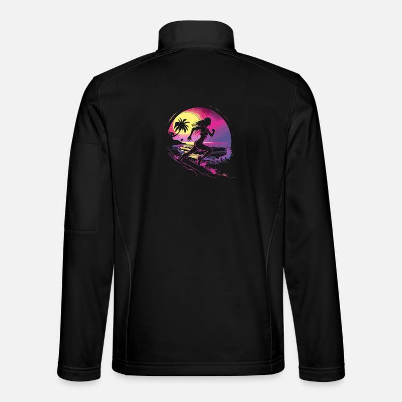 Runner Synthwave - Unisex Softshell Jacket - black