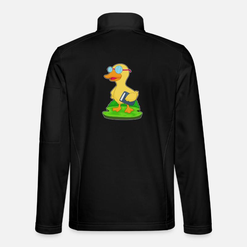 Duck Nerd Book Glasses - Unisex Softshell Jacket - black