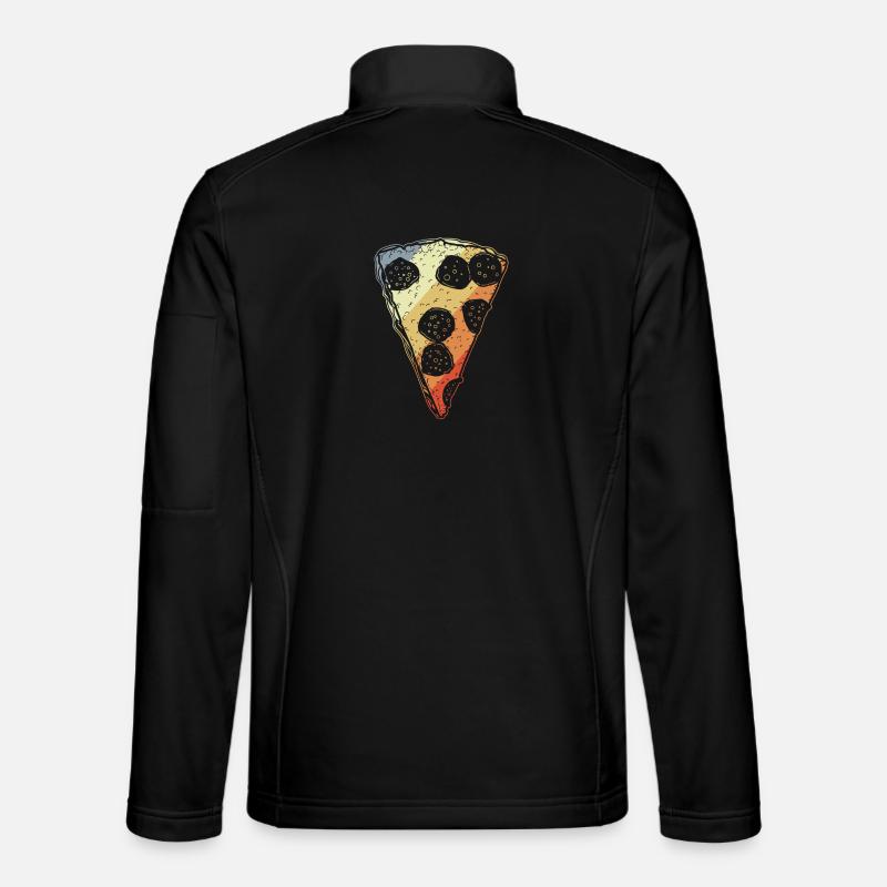 Pizza rétro - Veste en tissu softshell Unisexe - noir