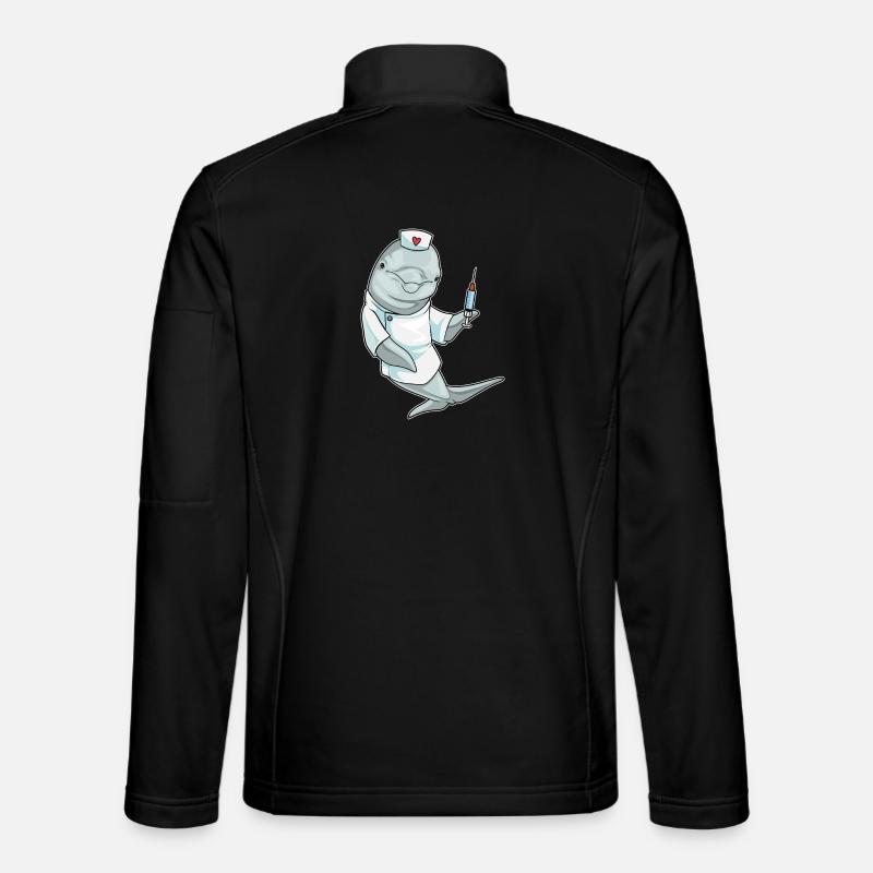 Dolphin Nurse Nursing Routine - Unisex Softshell Jacket - black