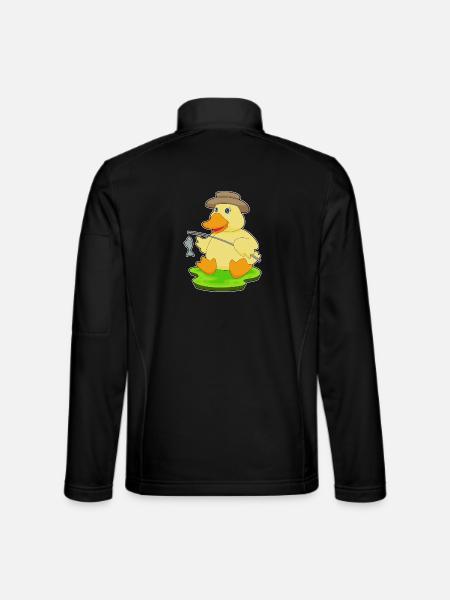 Duck Angler Fish Fishing - Unisex Softshell Jacket - black