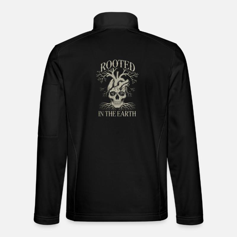 Rooted in the Earth - Skull and Heart Gothic Art Unisex Softshell Jacket