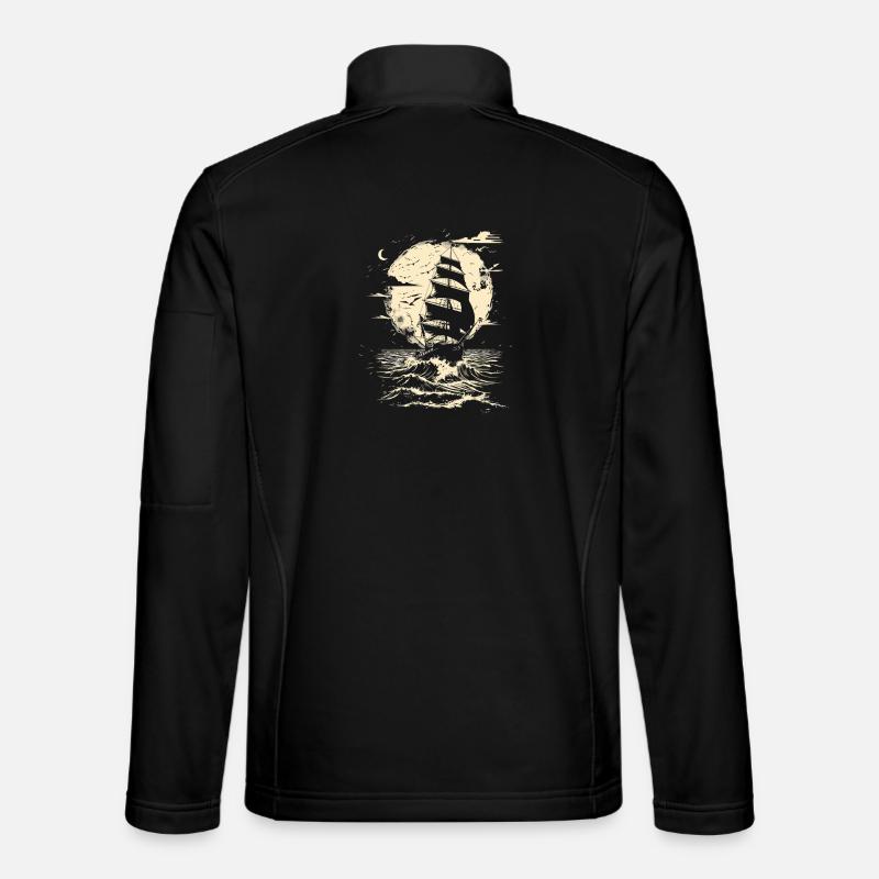 Sailing Drawing - Unisex Softshell Jacket - black