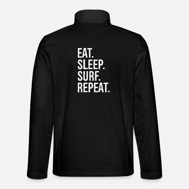 eat sleep surf repeat - Unisex Softshelljacke - Schwarz