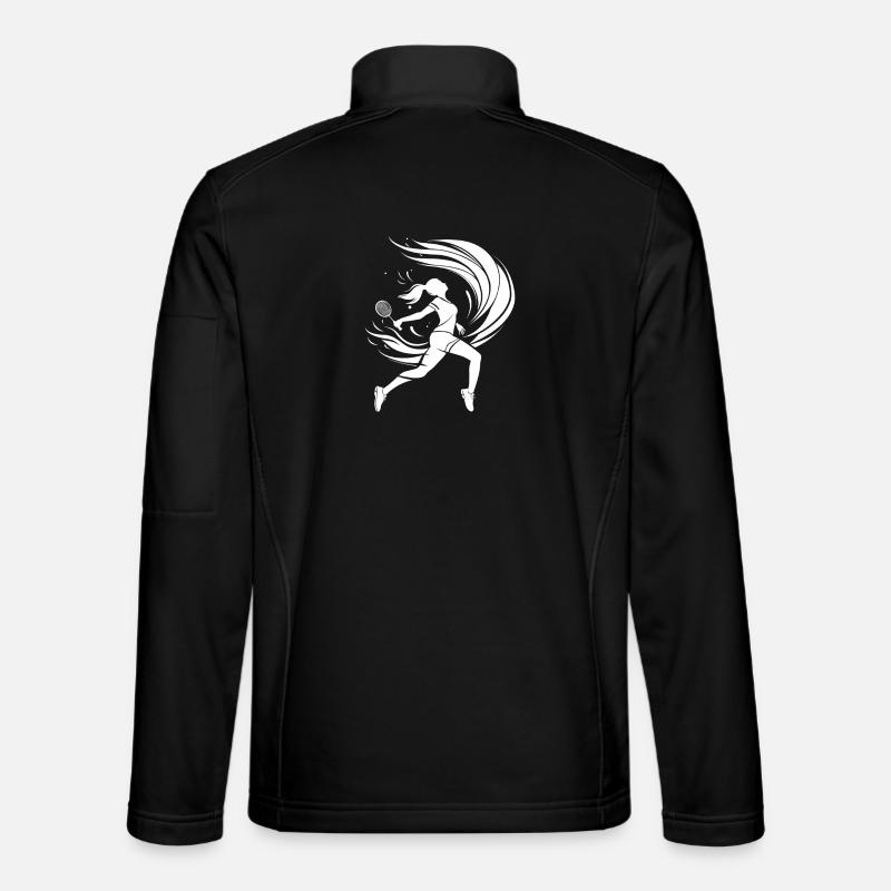 Badmintonspielerin Zeichnung - Unisex Softshelljacke - Schwarz