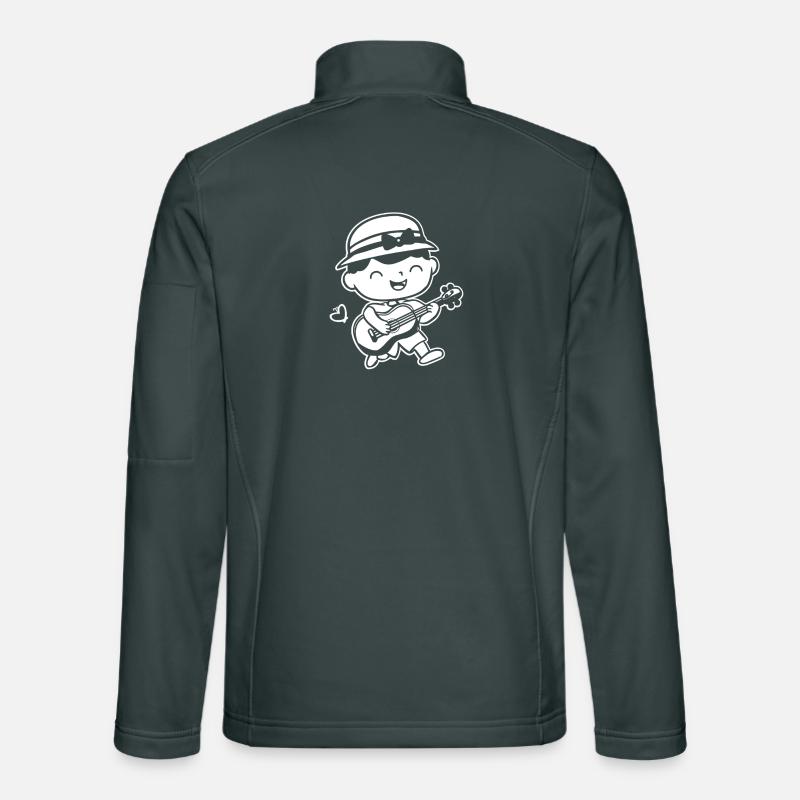 Dessin d’un joueur de ukulélé Veste en tissu softshell Unisexe
