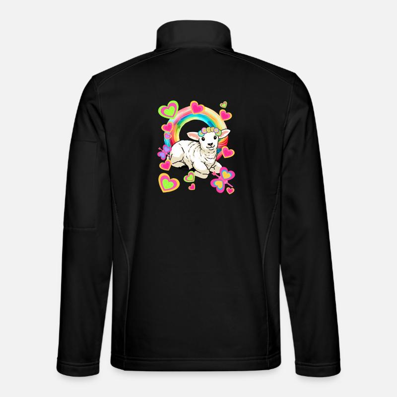 Regenbogen Schaf Schafe Ostern Osterfest Lamm Kind Unisex Softshelljacke