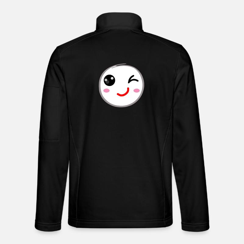 Zwinkerndes Lächeln - Unisex Softshelljacke - Schwarz