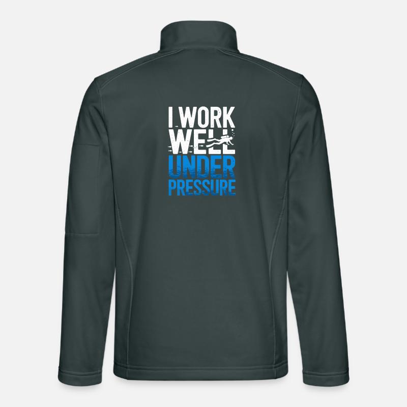 Plongée Je travaille bien sous pression Plongeur Plongée Veste en tissu softshell Unisexe