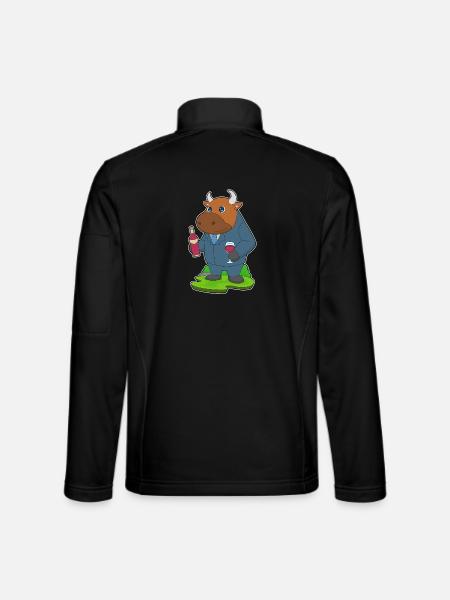 Taurus Bottle of Red Wine - Unisex Softshell Jacket - black