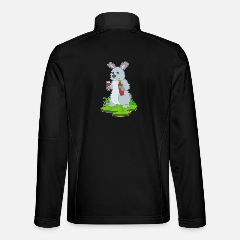 Hase Flasche Rotwein - Unisex Softshelljacke - Schwarz