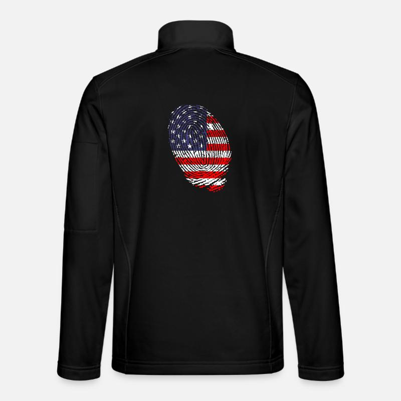 Fingerabdrücke der US-Flagge - Unisex Softshelljacke - Schwarz