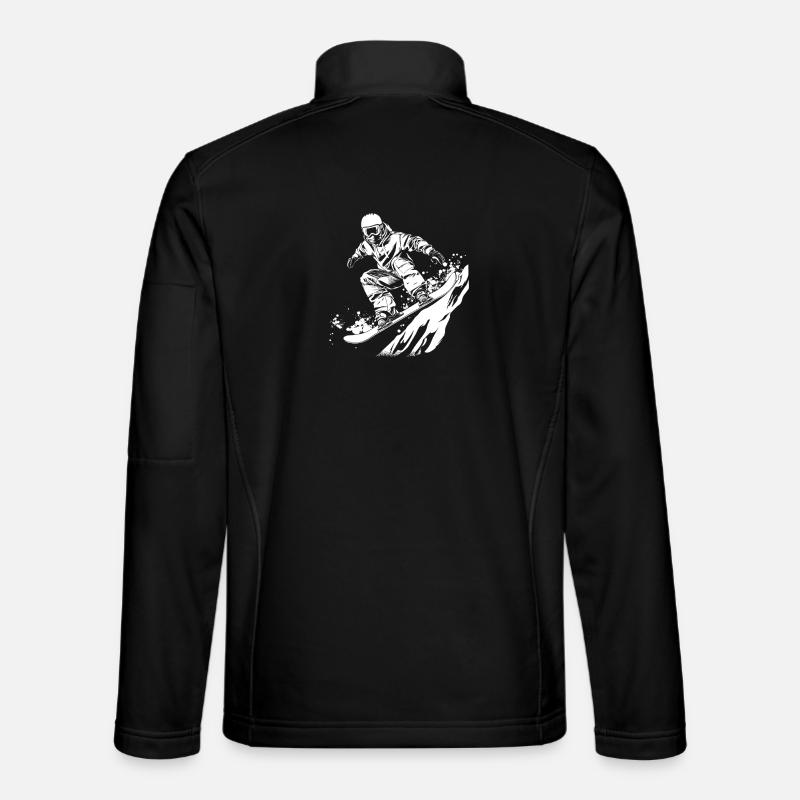 Snowboarder Drawing - Unisex Softshell Jacket - black