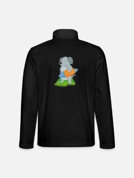 Dog Surfing Surfboard Summer - Unisex Softshell Jacket - black