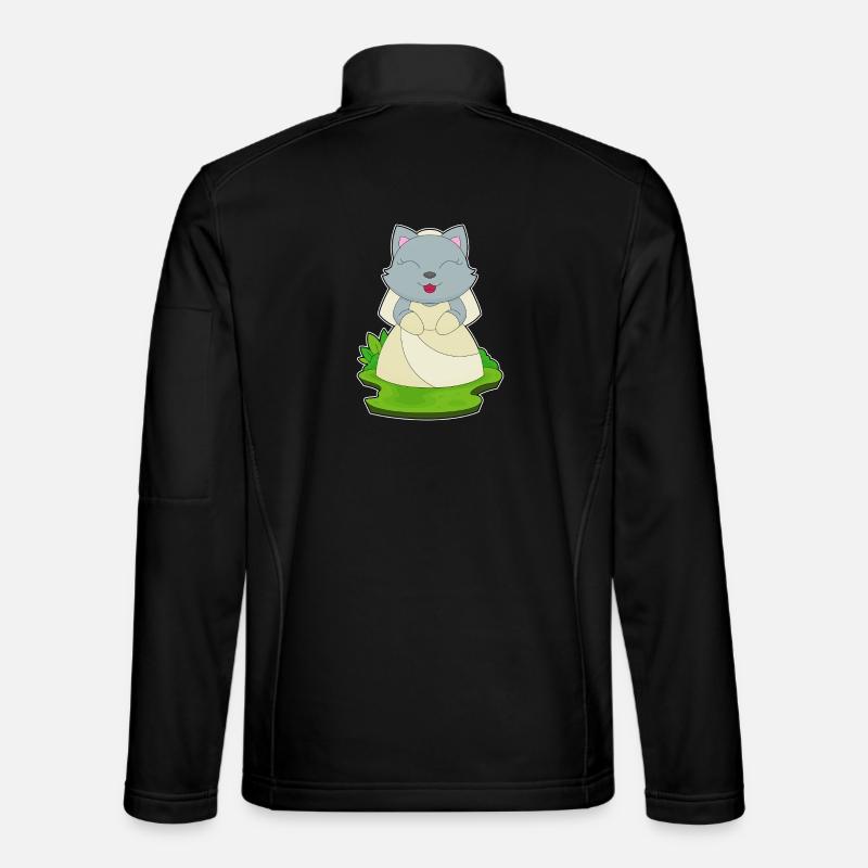Chat Voile de mariée Mariage - Veste en tissu softshell Unisexe - noir