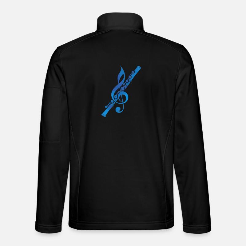 Flute Music Graphics - Unisex Softshell Jacket - black