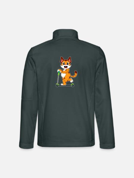 Tiger Tretroller - Unisex Softshelljacke - Dunkelgrau - Hinten