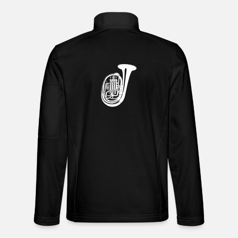 Tuba Drawing - Unisex Softshell Jacket - black