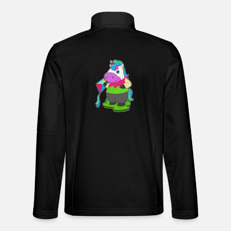 Einhorn Drachenfliegen Drachen - Unisex Softshelljacke - Schwarz