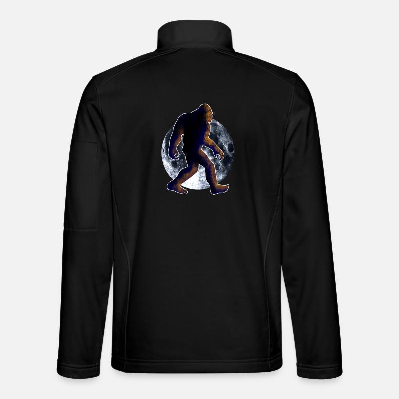 Bigfoot, Sasquatch et lune - Veste en tissu softshell Unisexe - noir