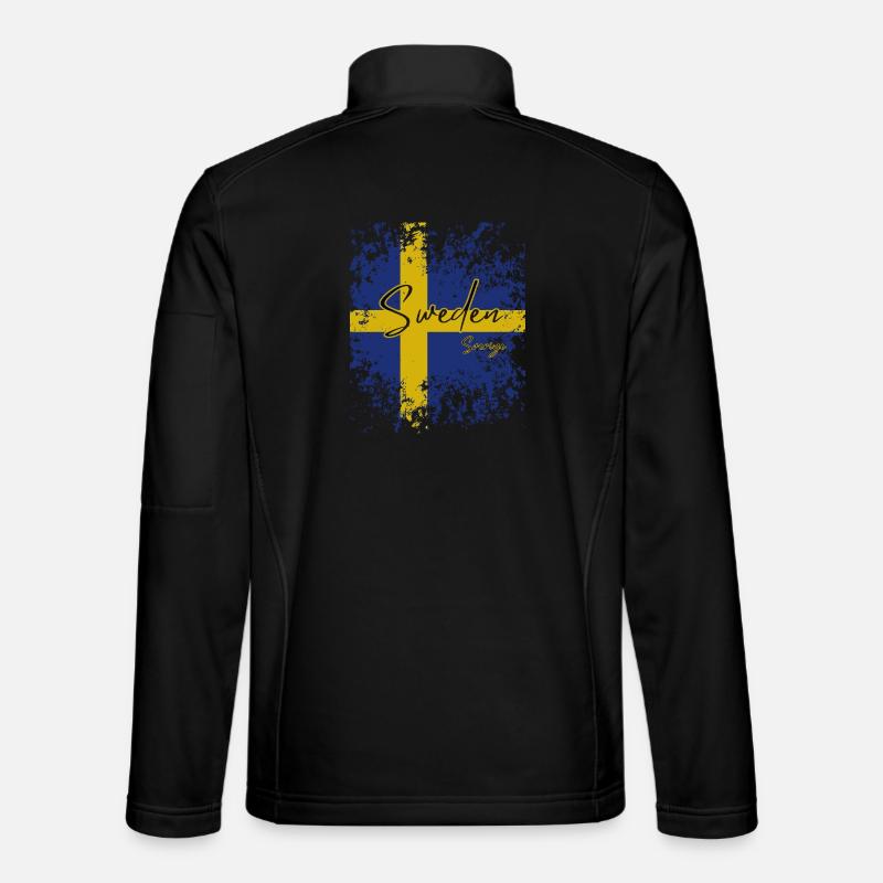 Schwedischer Stolz, Flagge Schwedens - Unisex Softshelljacke - Schwarz