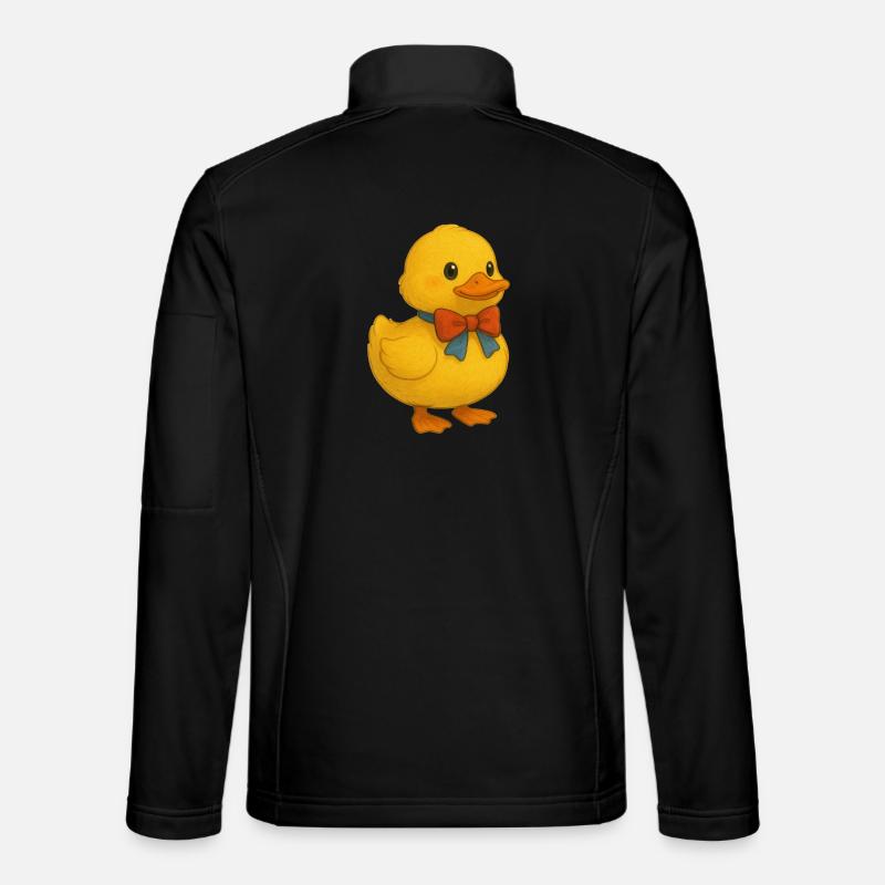 Duck with bow - Unisex Softshell Jacket - black