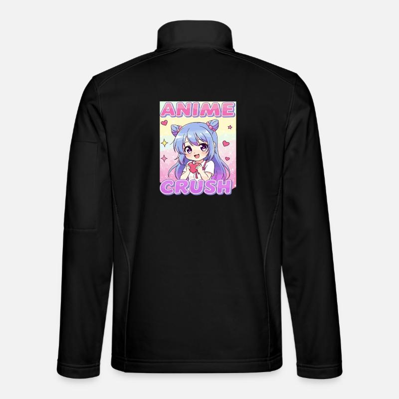 ANIME CRUSH ❤️ Kawaii Otaku Fan - Unisex Softshell Jacket - black
