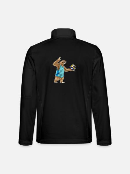 Sloth Volleyball Player Volleyball - Unisex Softshell Jacket - black