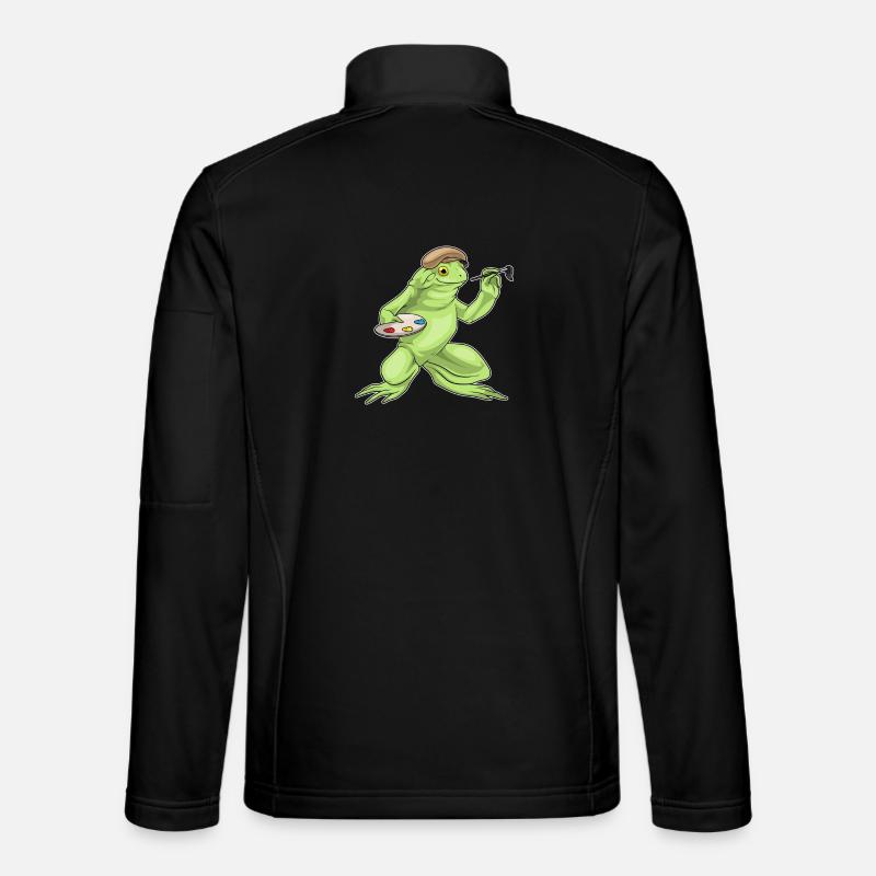 Frosch Maler Pinsel Malen - Unisex Softshelljacke - Schwarz