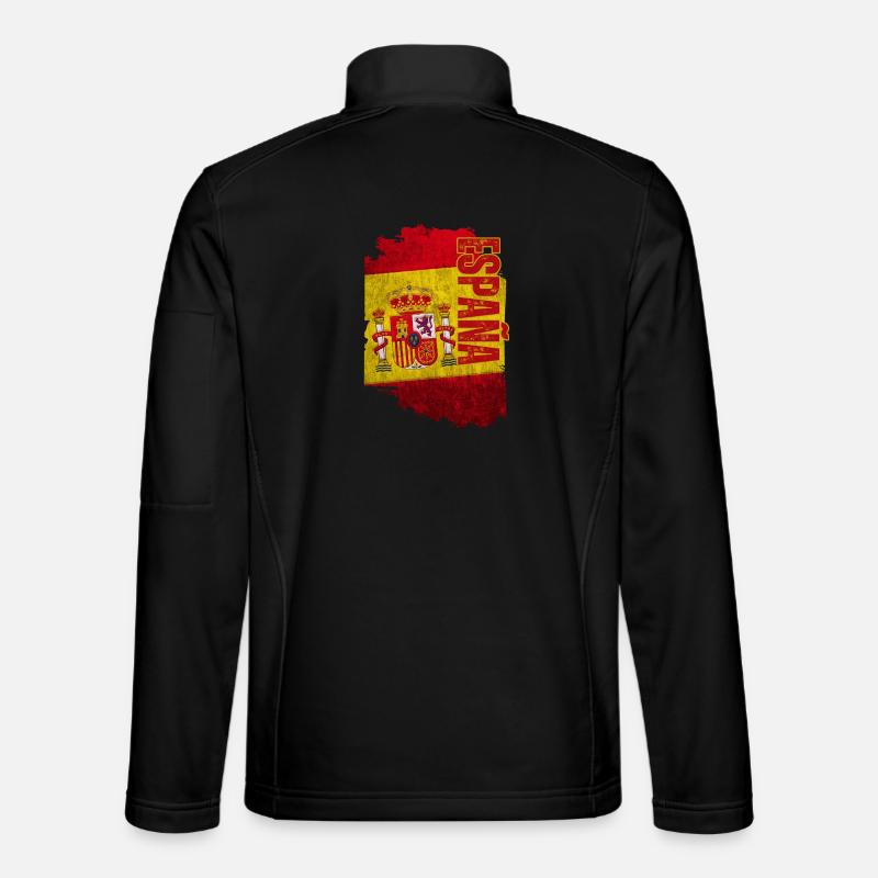 Vertical Spain flag, I love Spain Unisex Softshell Jacket