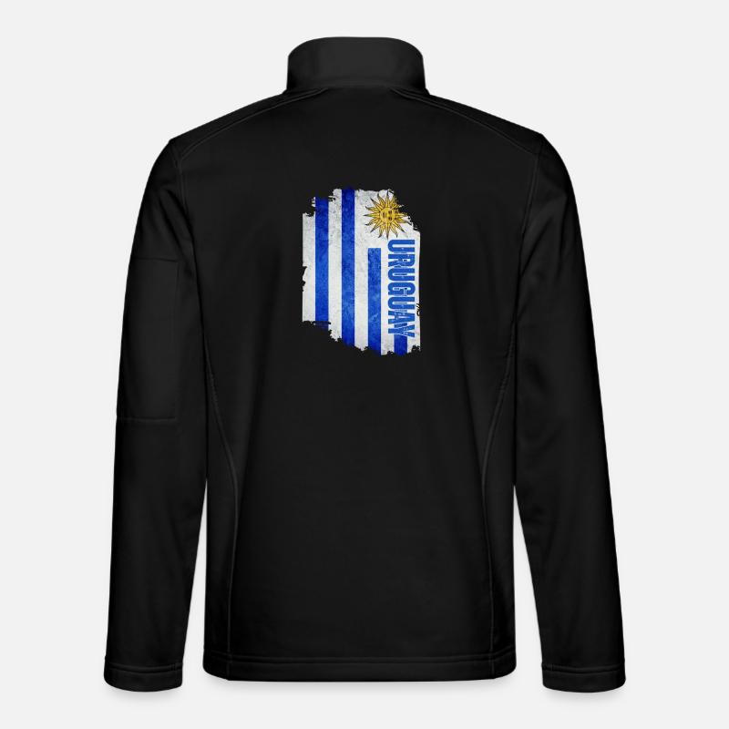 Vertikale Uruguay-Flagge, uruguayischer Stolz - Unisex Softshelljacke - Schwarz