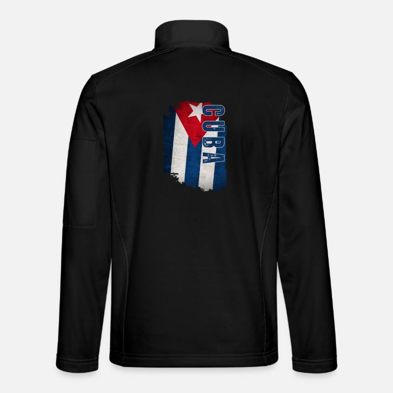 Vertical Cuban flag, Cuban pride - Unisex Softshell Jacket - black