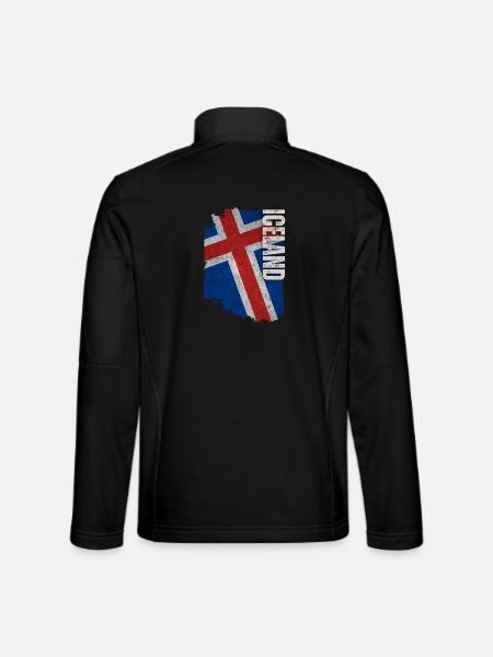 Drapeau vertical de l’Islande, j’aime l’Islande - Veste en tissu softshell Unisexe - noir