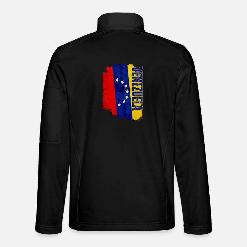 Vertical Venezuelan flag, I love Venezuela - Unisex Softshell Jacket - black