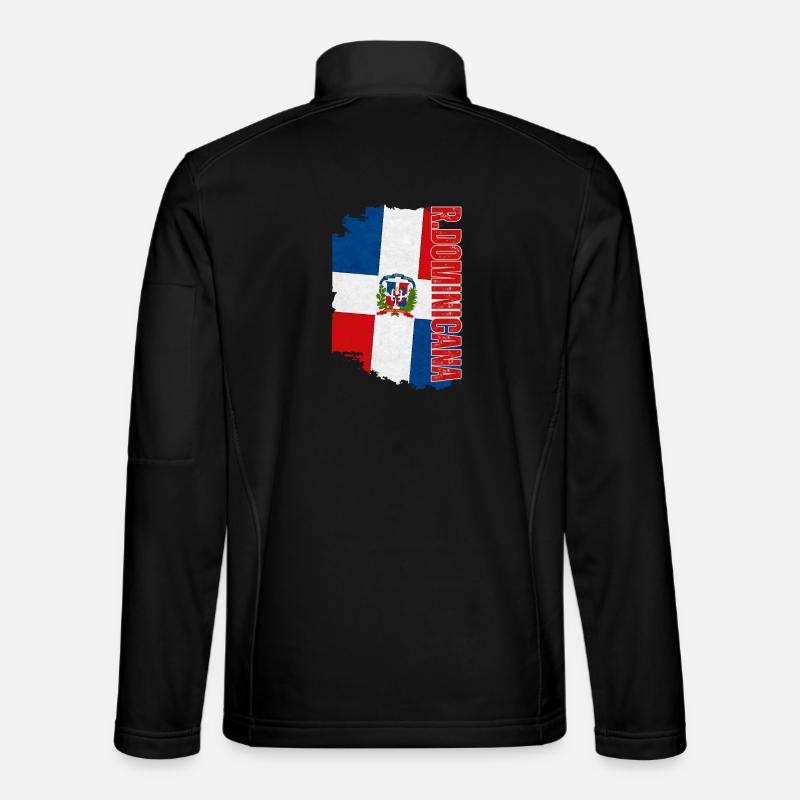 Vertical Dominican flag, Dominican pride - Unisex Softshell Jacket - black