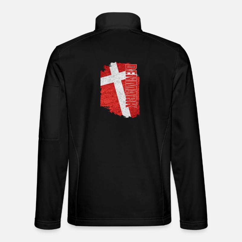 Vertical Denmark Flag, I Love Denmark - Unisex Softshell Jacket - black