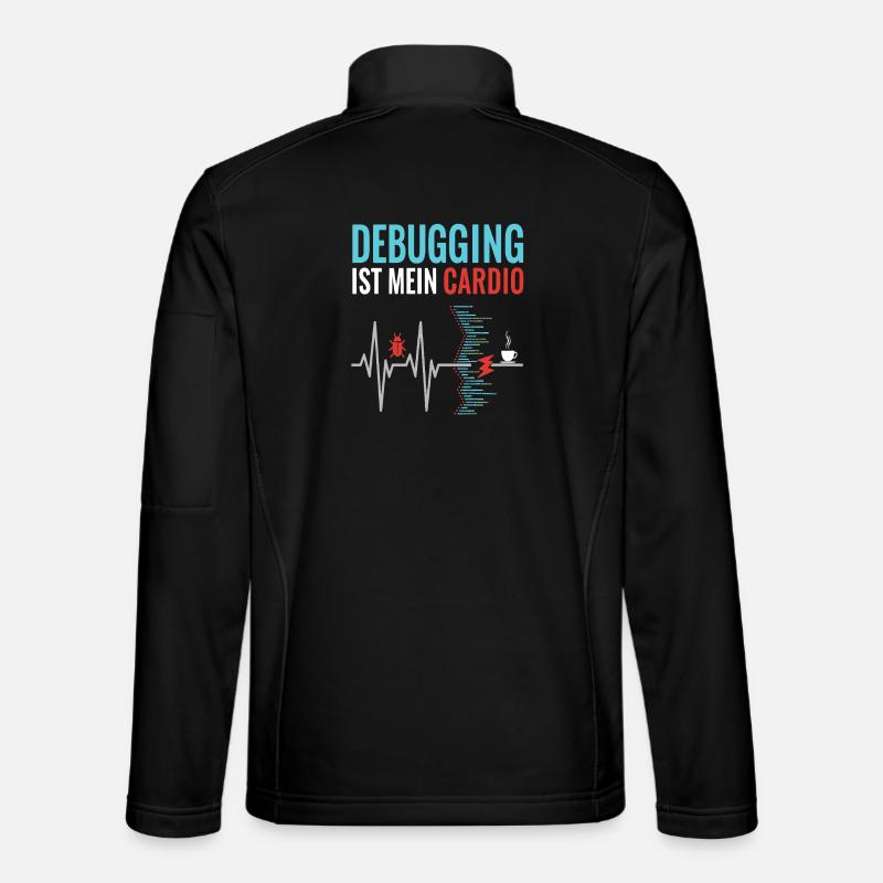 Debugging ist mein Cardio - Programmierer Nerd - Unisex Softshelljacke - Schwarz