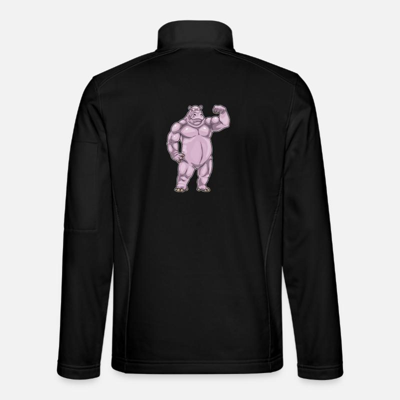Nilpferd Bodybuilder Bodybuilding Sport - Unisex Softshelljacke - Schwarz