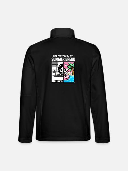 ICH BIN MENTAL IN DEN SOMMERFERIEN - LEHRERGESCHENK - Unisex Softshelljacke - Schwarz - Hinten