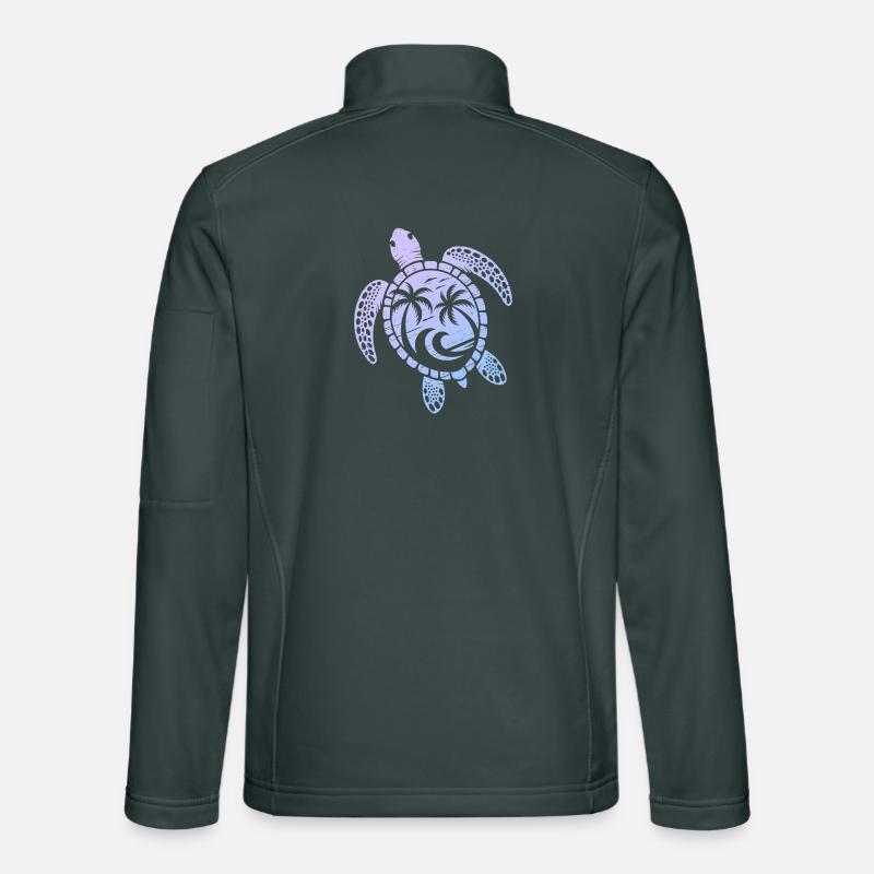 Turtle Motif Waves Festival Turtle Surfer Unisex Softshell Jacket