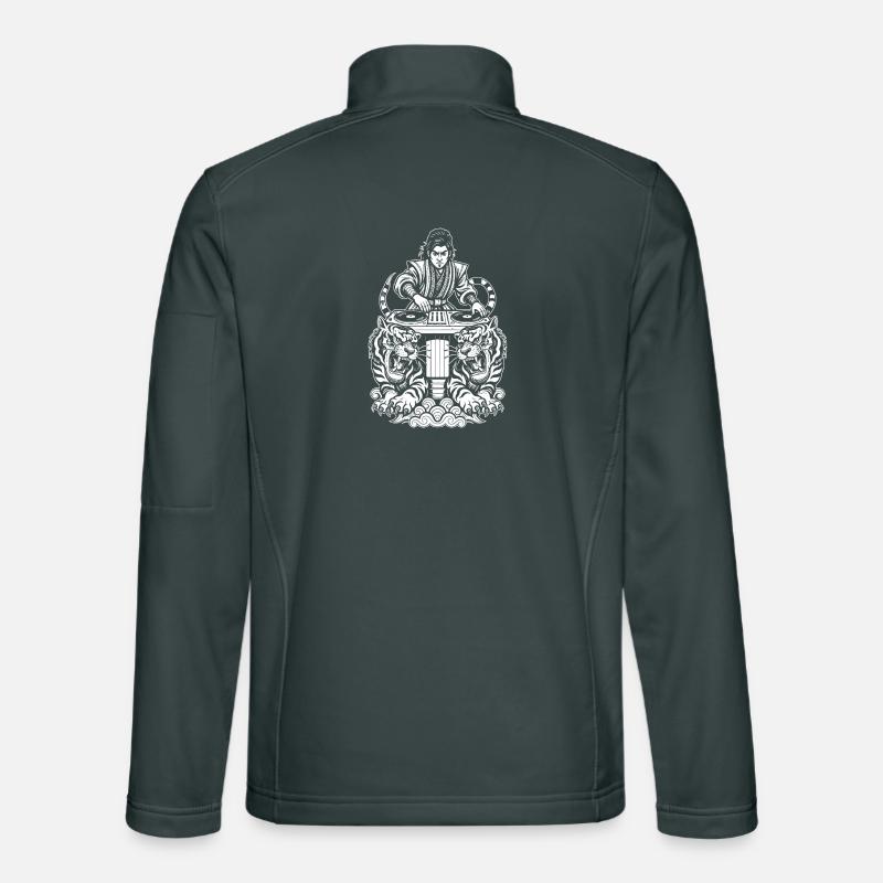 DJ Shirt: Musik Samurai unter Tiger Blicken Unisex Softshelljacke