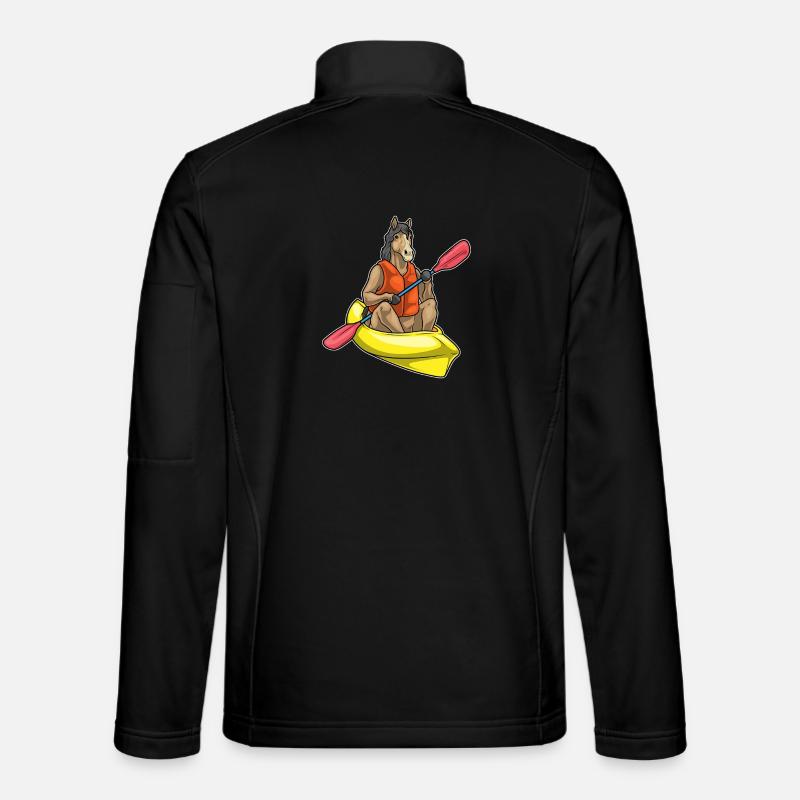 Pferd Kayak Paddel - Unisex Softshelljacke - Schwarz