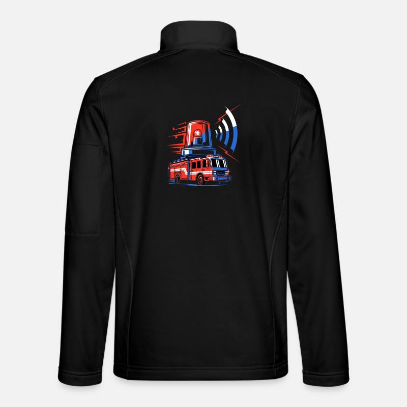 Brandbil med sirene - Unisex softshelljakke - sort
