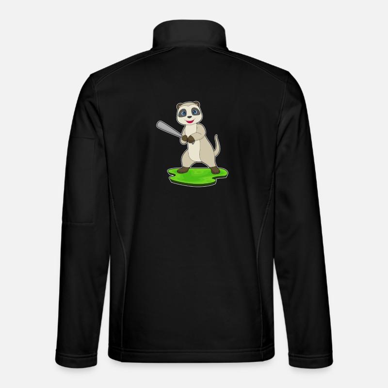 Erdmännchen Baseball Baseballschläger - Unisex Softshelljacke - Schwarz