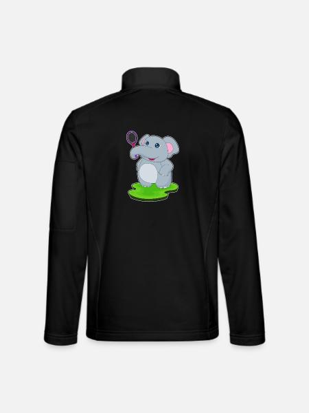 Elephant Tennis Racket - Unisex Softshell Jacket - black