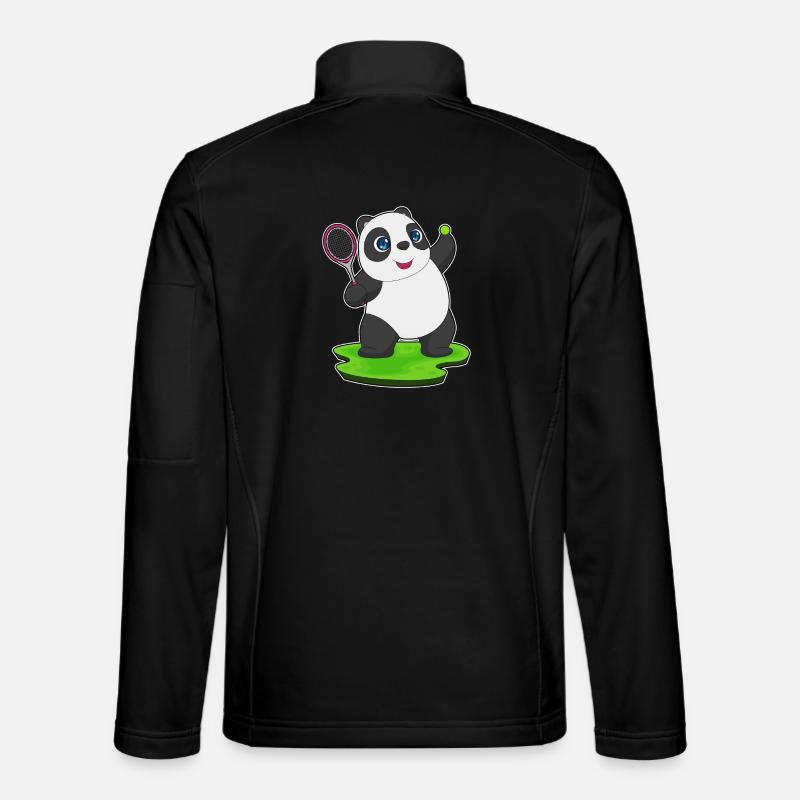 Panda Tennis Racket - Unisex Softshell Jacket - black