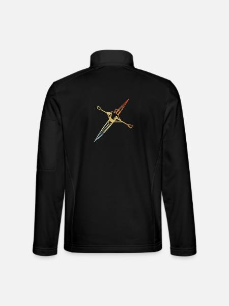 Rudder Sketch Vintage Look - Unisex Softshell Jacket - black - Back