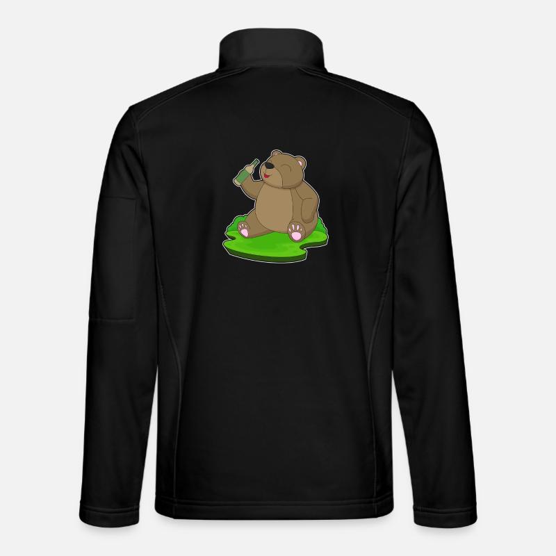 Bear bouteille de bière - Veste en tissu softshell Unisexe - noir